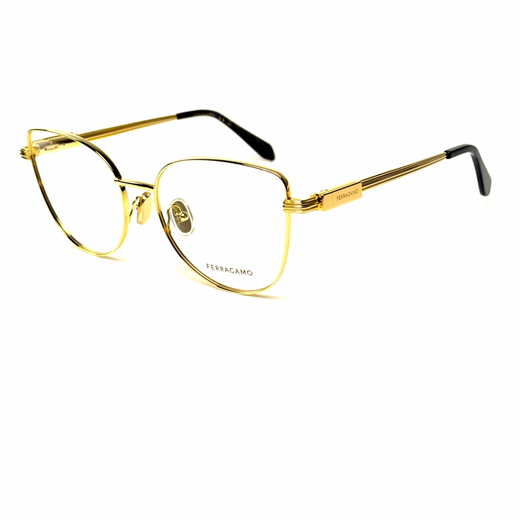 Ferragamo Sf 2240 751 56mm Gold Eyeglasses Nwt Authentic